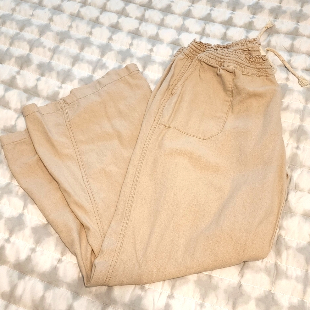 Linen pants with draw string